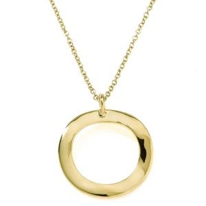 Ippolita Mini Wavy Circle Pendant Necklace 18k Gld